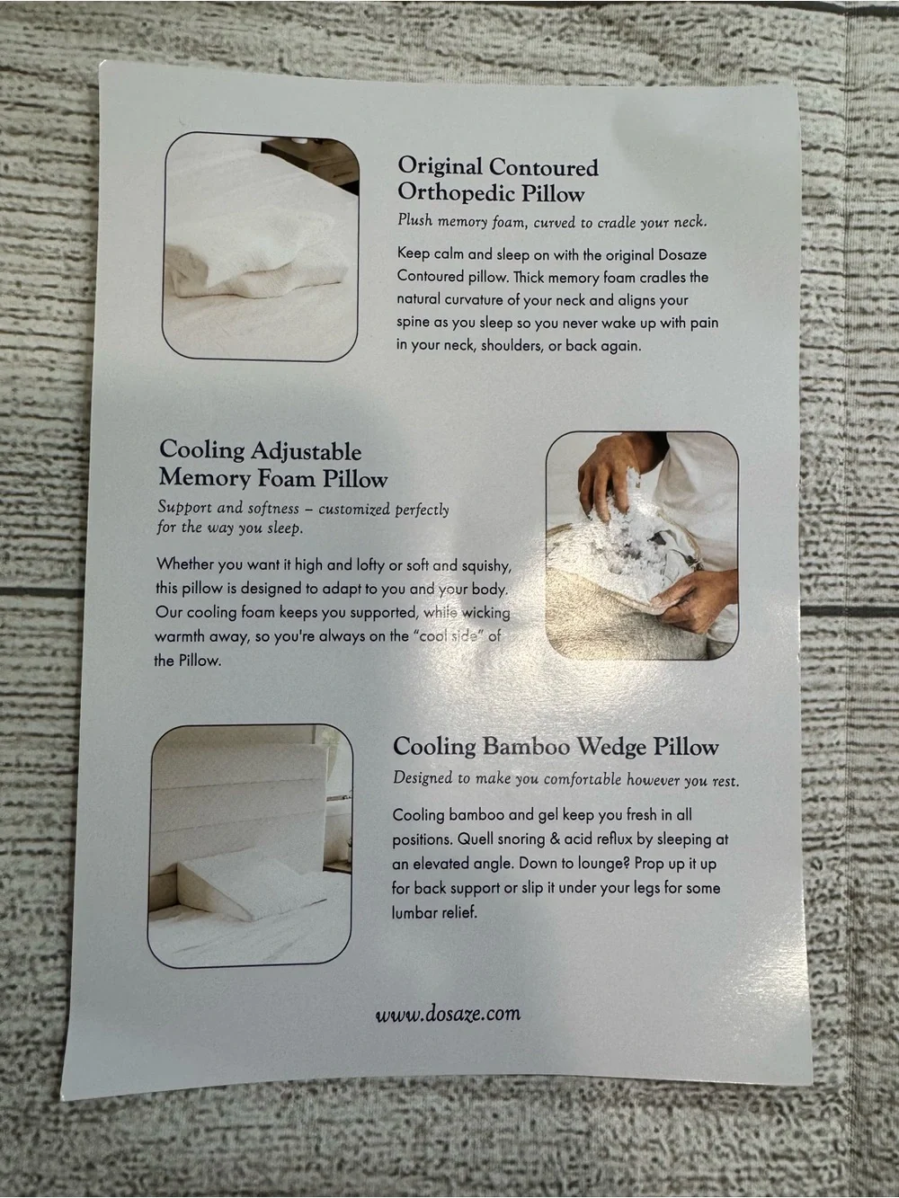 Dosaze New In Box Contoured Orthopedic Memory Foam Pillow